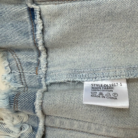 By.Dyln 100% Cotton Sleeveless Light Blue Frayed Corset Montanna Denim Top - Picture 10 of 15